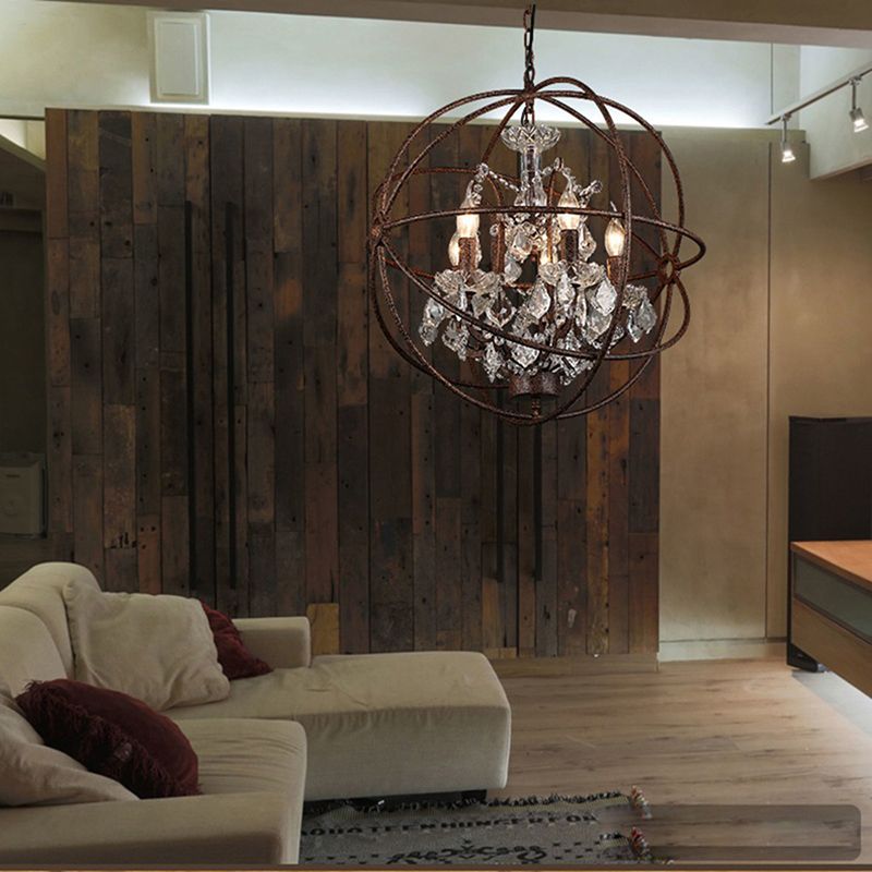 Kristy Rustic Vintage Candle Metal Pendant Light Black/Rust Bedroom
