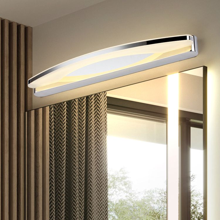 Arisha minimalistisk oval vägglampa, krom, sovrum/badrum