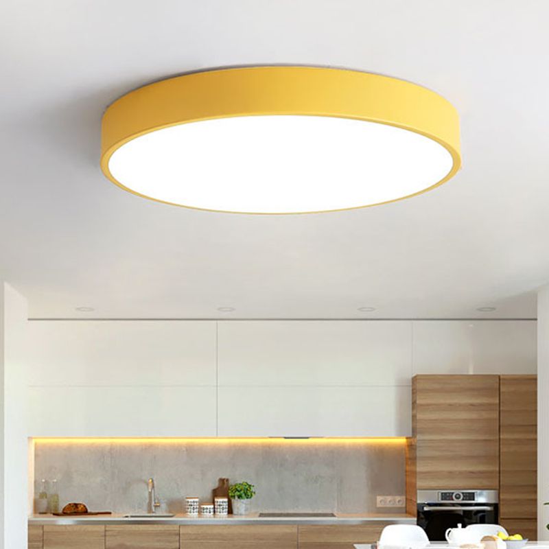 Valentina Ceiling Light Rond Flush Mount, Yellow/Blue/Green/Pink/Grey, Bedroom