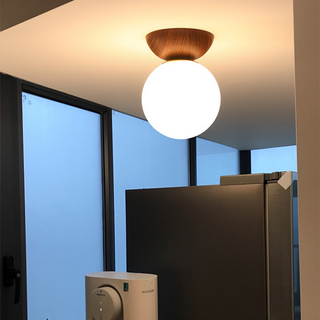 Valentina Nordisk Japansk Glob LED Plafond/Pendellampor Metall Glas Sovrum Ljusbrunt trä