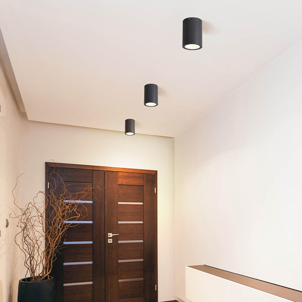 Ray modern svart cylindrisk utanpåliggande takspotlight
