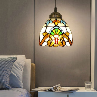 Alessio Retro LED Pendellampa Målat Glas/Metall Gul/Beige/Brunt/Khaki/Blå/Lila Vardagsrum/Sovrum