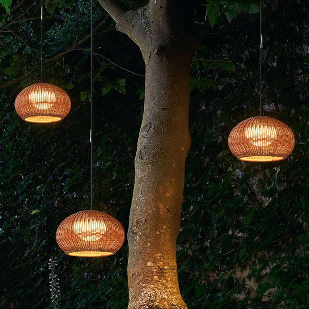 Ray-retrolyhty kultainen riippuvalaisin, bambu/