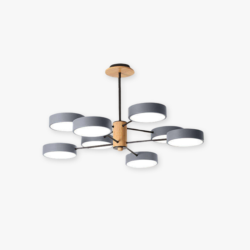 Arisha – art déco-hengiljós, hvítt/grænt/grátt, málmur/viður