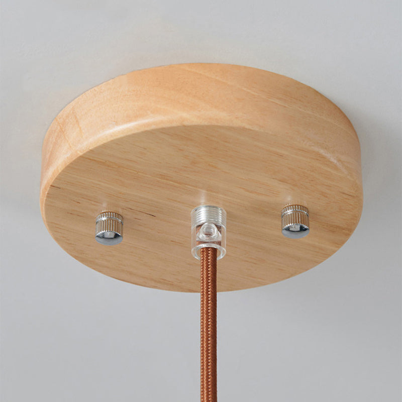Muto modern pendellampa i trä/glas, vit