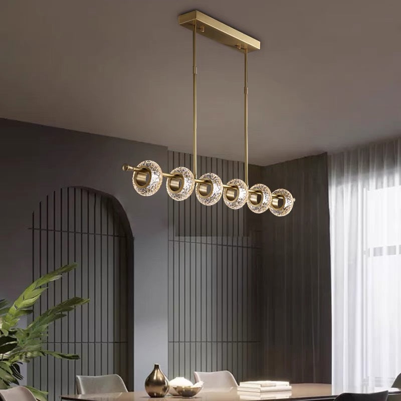 Kristy moderne luksuriøs pendellampe i metal/glas, guld