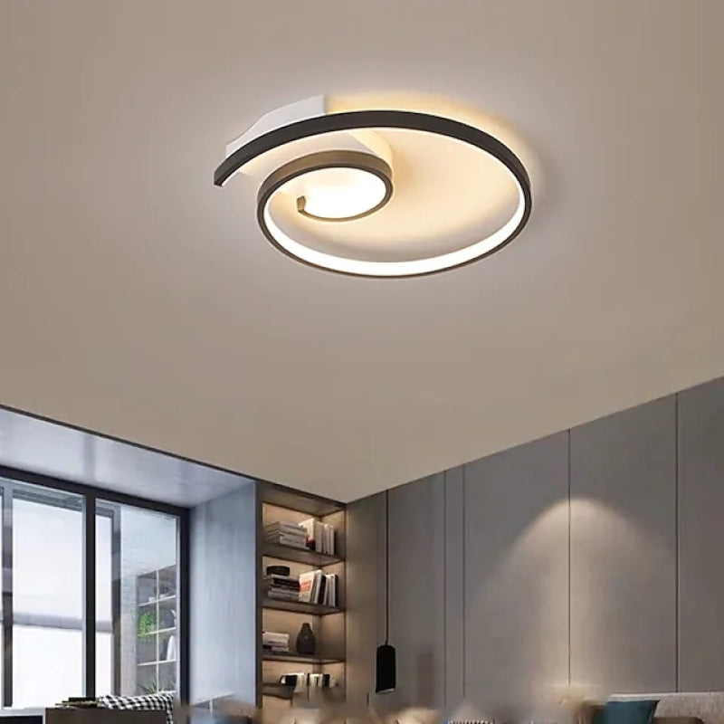 Arisha modern spiralformad taklampa i metall, svart/vit