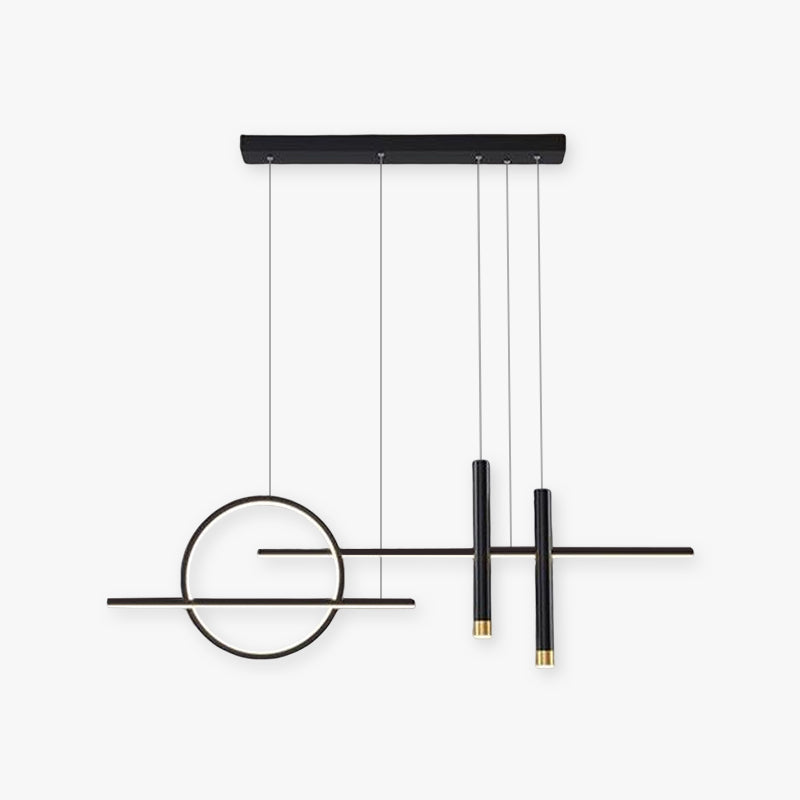Arisha minimalistisk LED-pendellampe med uregelmæssig ring, sort/guld