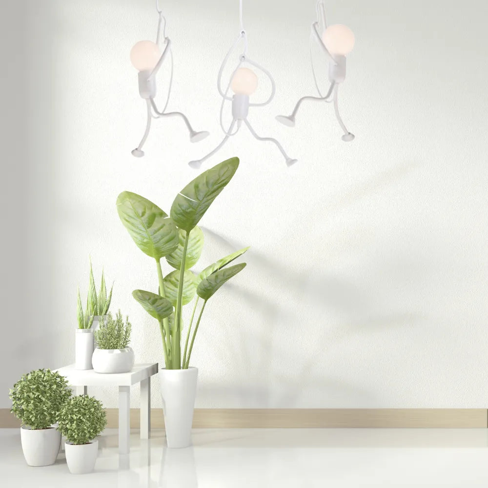 Esi Retro Modern Iron Man Pendant Light, Black