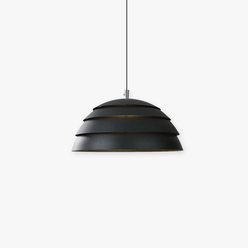 Arisha designad halvsfärisk pendellampa i metall, svart/vit