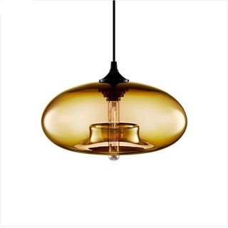 Hailie Modern Brödformad Glas LED Pendellampa Sovrum Matsal