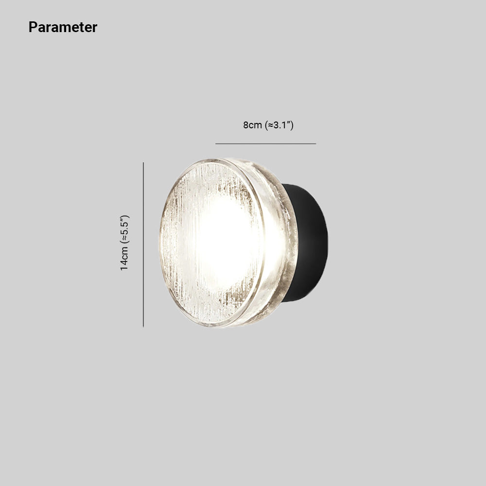 Ray modern miniutomhusvägglampa med bubblor i metall/glas, transparent