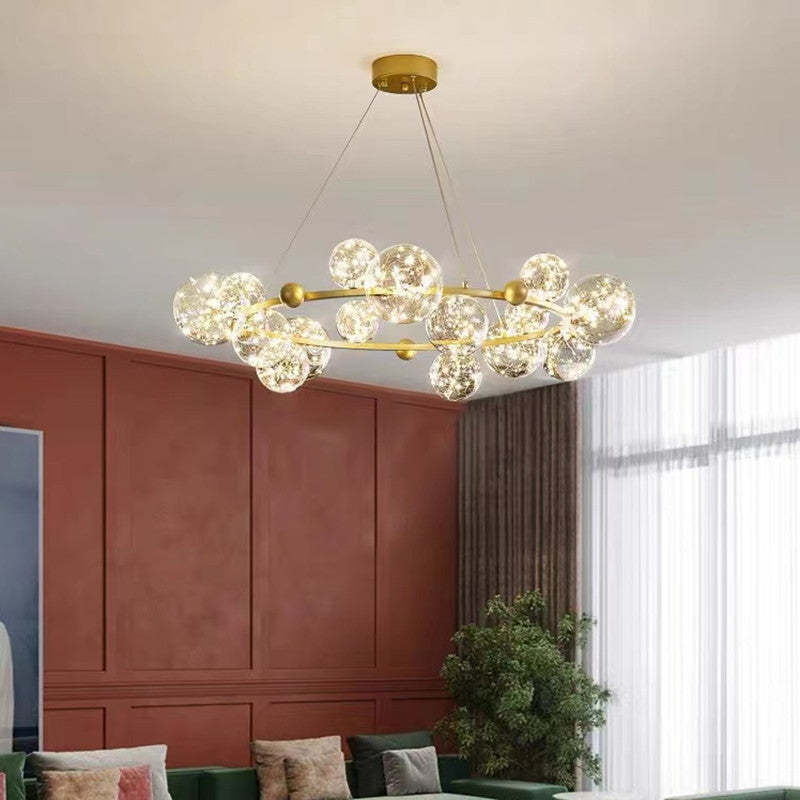 Valentina – art déco-hengiljós með lýsandi kúlum úr gleri