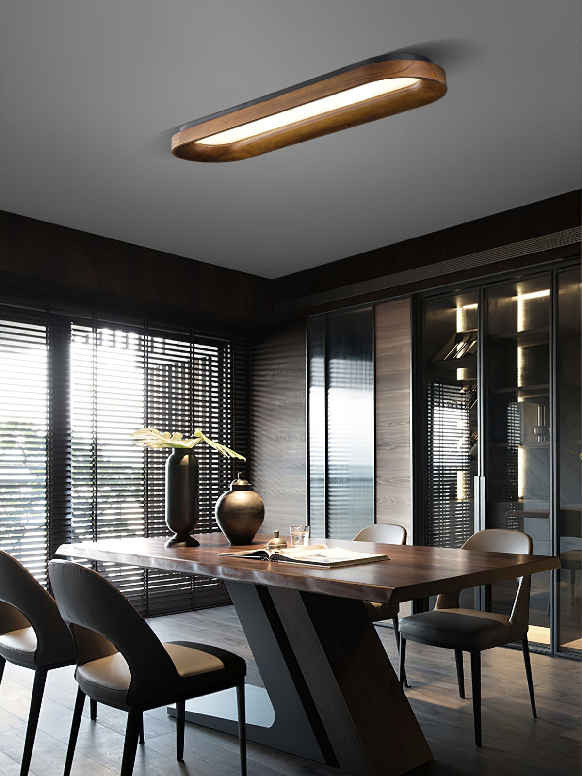 Zatalel moderne minimalistisk loftlampe med flydende sky i træ