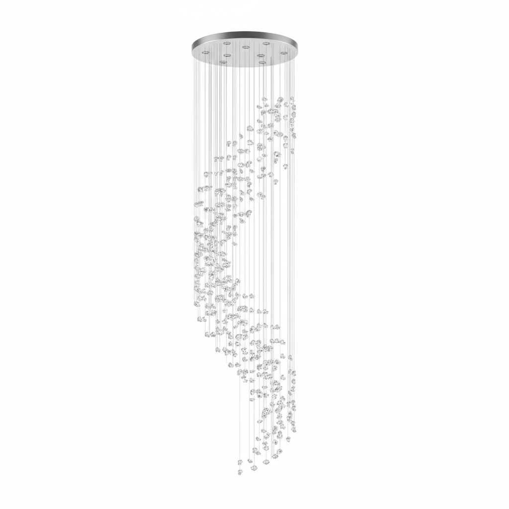 Candeeiro de teto OreStone Grand em cristal de quartzo personalizável