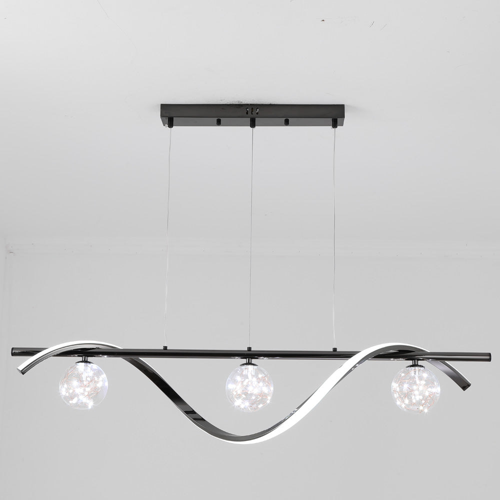 Arisha elegant buet pendel med glaskugler