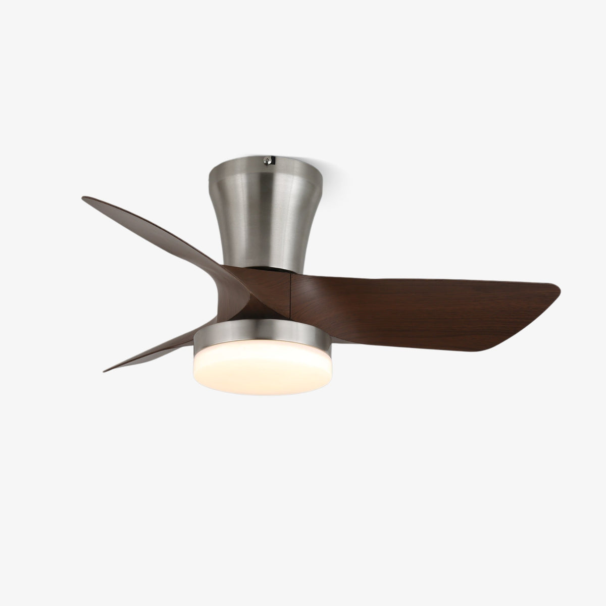Luz de teto com ventoinha de madeira moderna Trivon