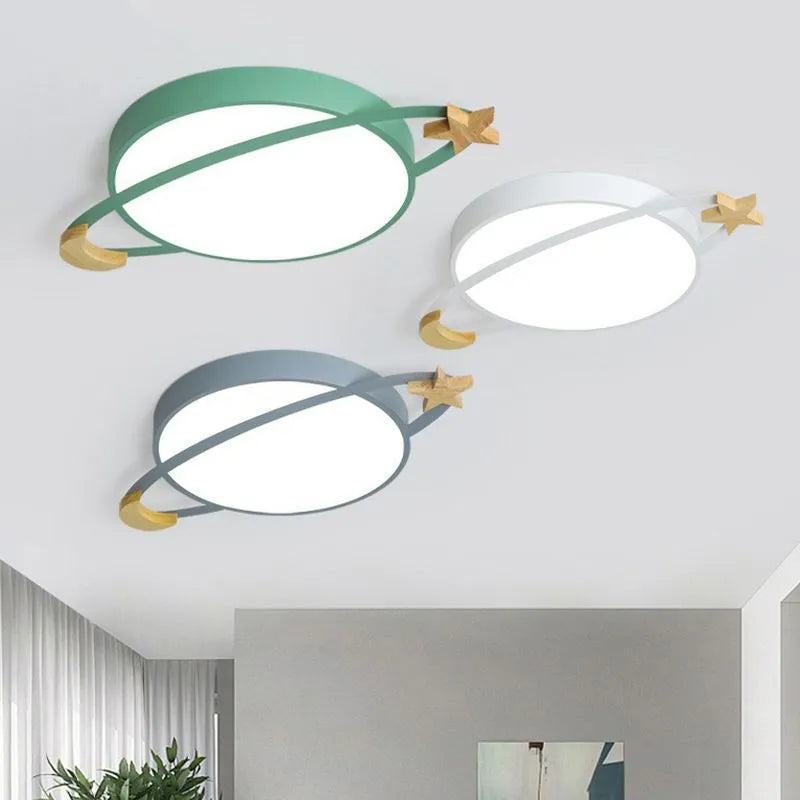 Arisha moderne rund plafond, grå/hvid/grøn