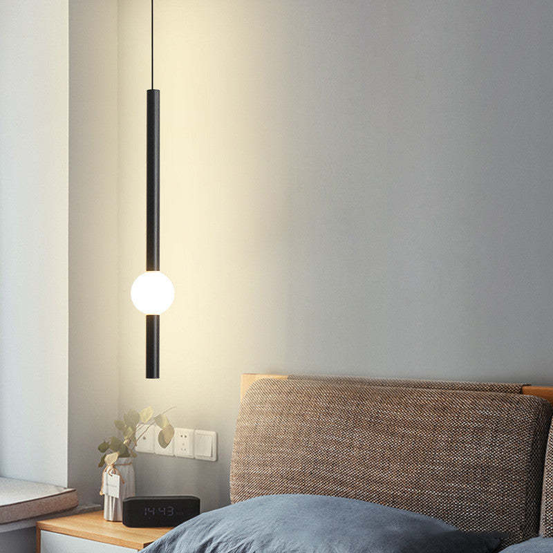 Arisha Minimalist Linear Globe Glass Pendant Light, Bedroom