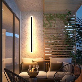 Edge Minimalistisk Linjär Metall LED Vägglampa Trägård Utomhus