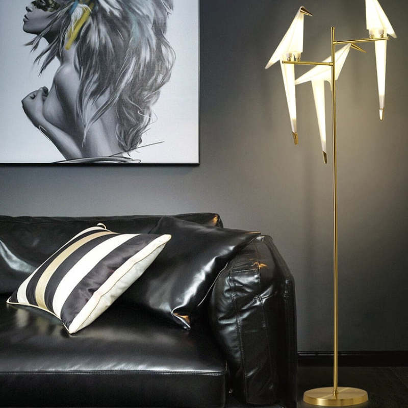 Clifford nordisk fuglebordslampe/gulvlampe, guld, 1/2/3 lyskilder