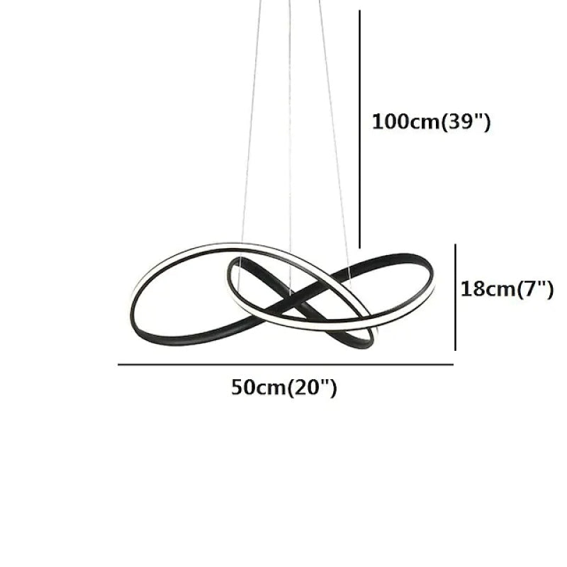 Arisha modern LED-pendellampa, svart/vit, vardagsrum/sovrum