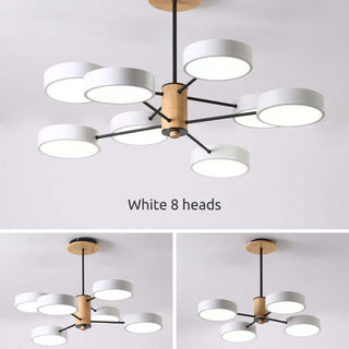 Sienna Design Rund LED Pendellampa Vit/Grön/Grå Metall/Trä/Akryl Sovrum/Vardagsrum