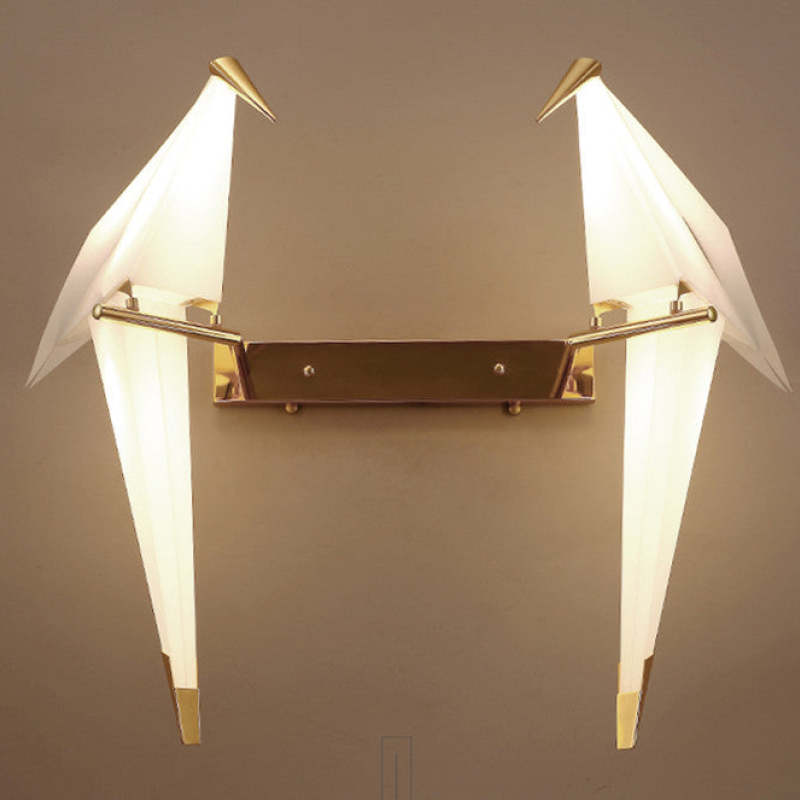 Arisha vägglampa med fågel, vintage/art déco, metall, sovrum