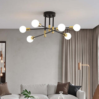 Valentina Retro Taklampa i Metall med Satellitform, Svart/Guld
