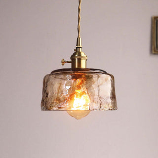 Levy Retro Liten LED Pendellampa Guld Glas Badrum Vardagsrum