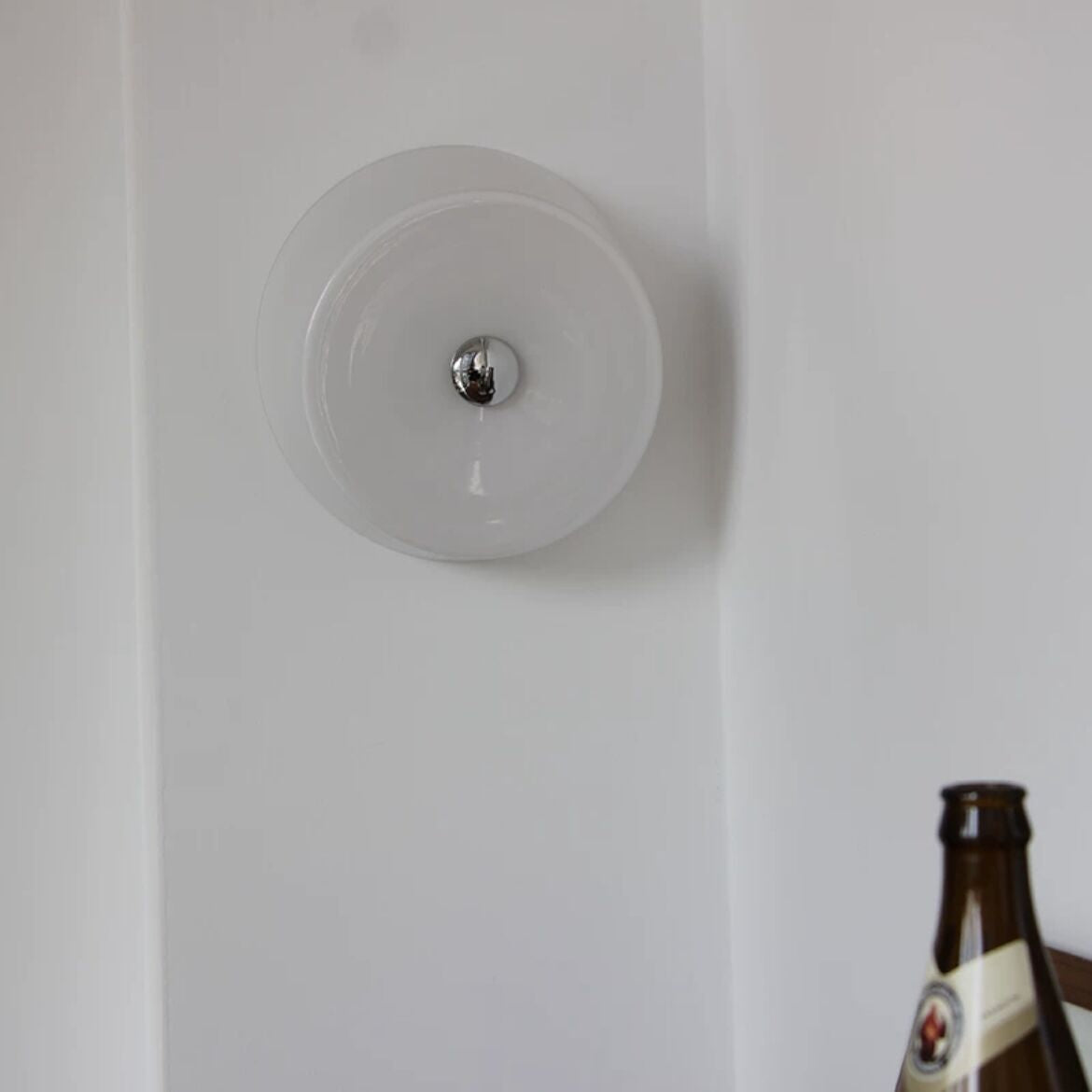 Ray moderne enkel indendørs væglampe i glas/metal, guld/sølv, soveværelse