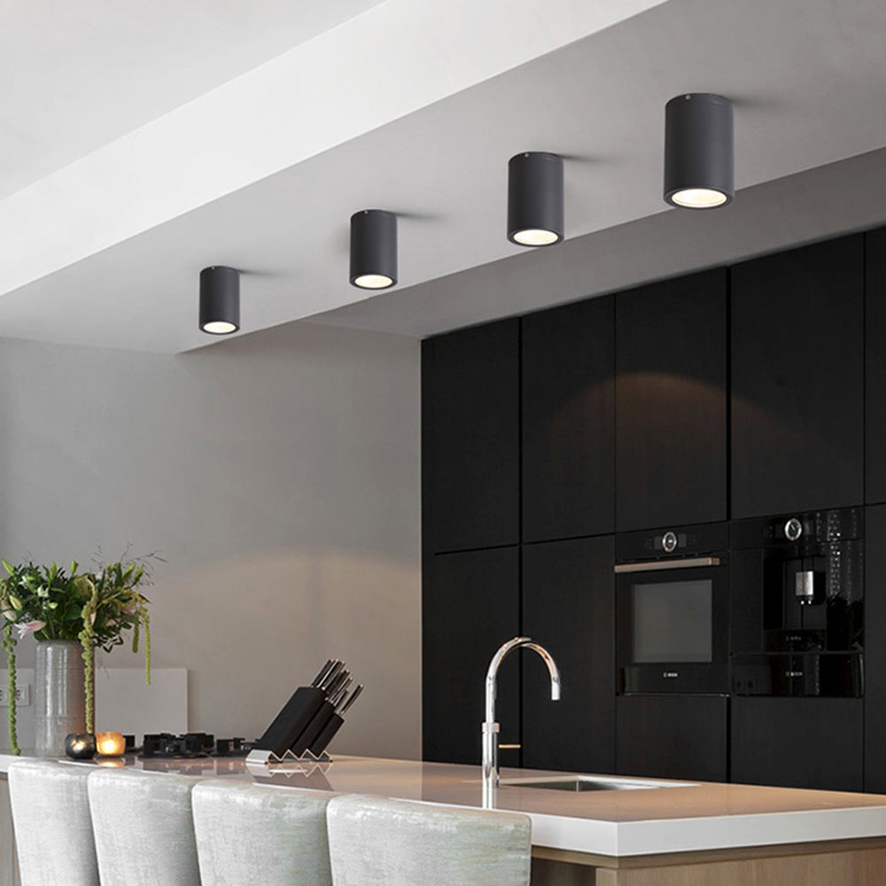 Ray modern svart cylindrisk utanpåliggande takspotlight