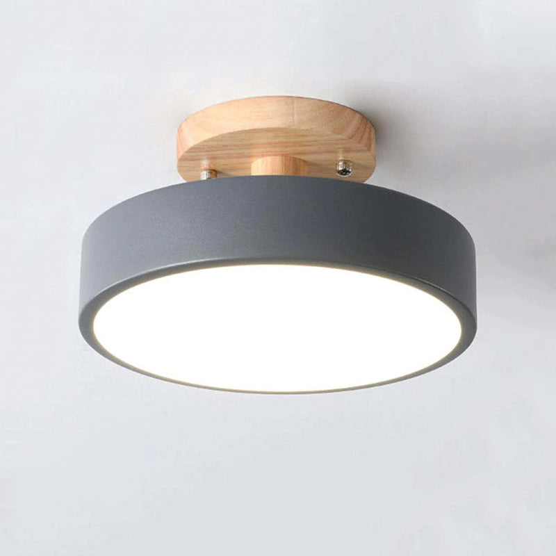 Zera pyöreä moderni LED-pintakattovalaisin, puunvärinen ja värikäs