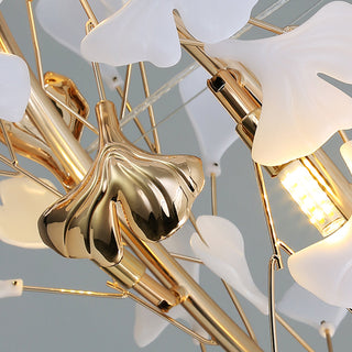 Olivia Modern Ginkgo Blad Metall Keramisk LED Ljuskronor Matsal Vardagsrum Sovrum