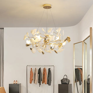 Olivia Modern Ginkgo Blad Metall Keramisk LED Ljuskronor Matsal Vardagsrum Sovrum