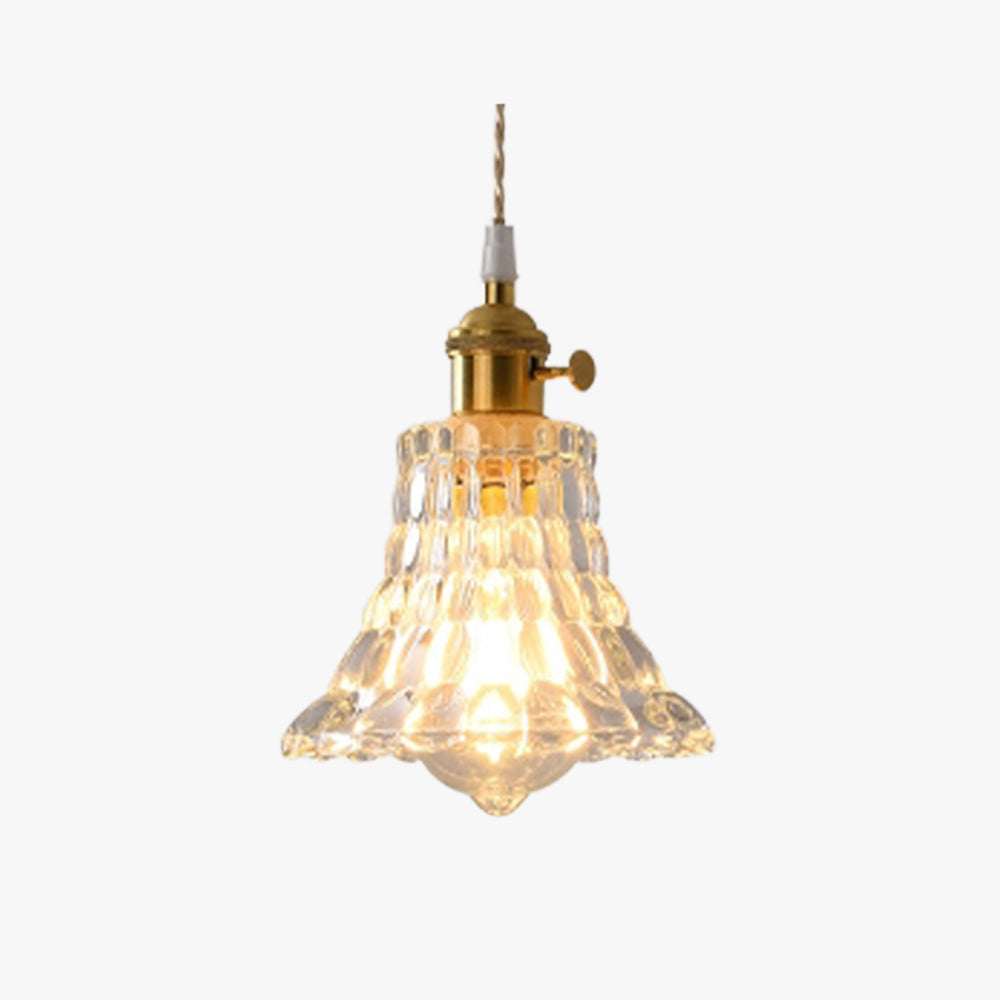 Valentina art deco -tyylinen puhallettu messinki- ja lasiriippuvalaisin, 7 tyyliä