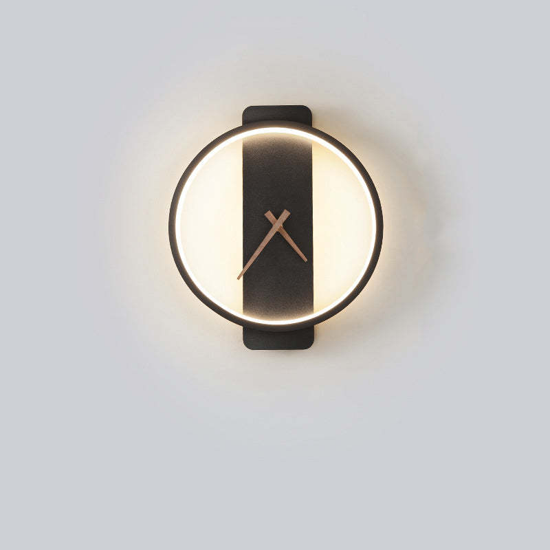 Valentina Arisha Square Clock Metal & Wall Lamp, Gold