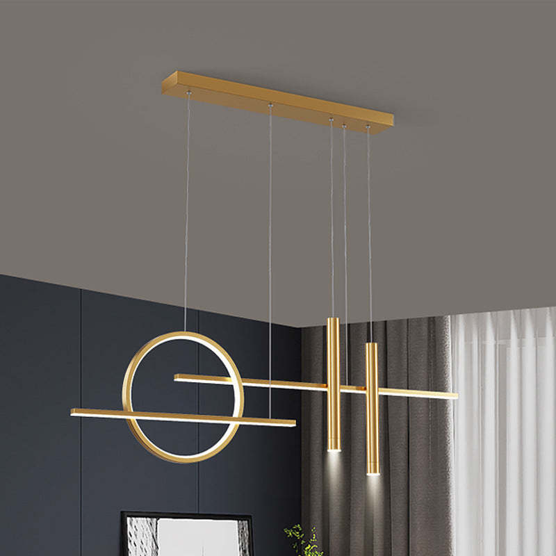 Arisha minimalistisk LED-pendellampe med uregelmæssig ring, sort/guld
