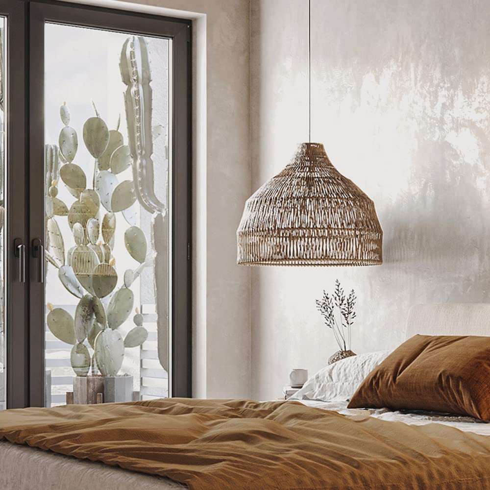 Muto japanilaistyylinen vintage-henkinen zen-riippuvalaisin rottinkia työhuoneeseen/makuuhuoneeseen