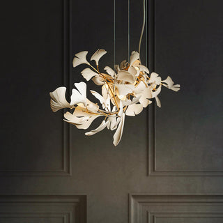Olivia Design Ginkgo Blad Metall Keramisk LED Ljuskrona Vardagsrum Sovrum