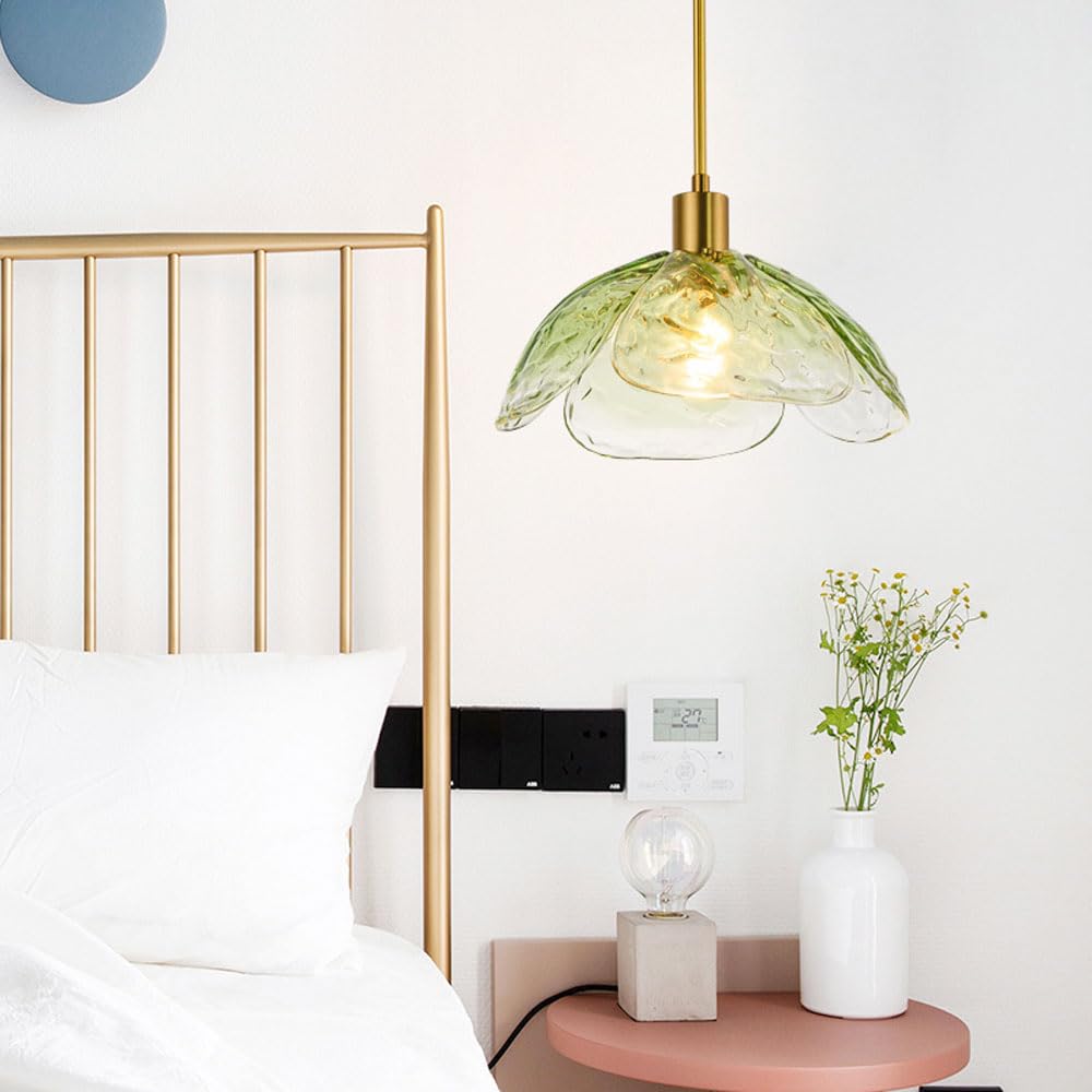 Valentina modern pendellampa i metall och glas för sovrum och vardagsrum