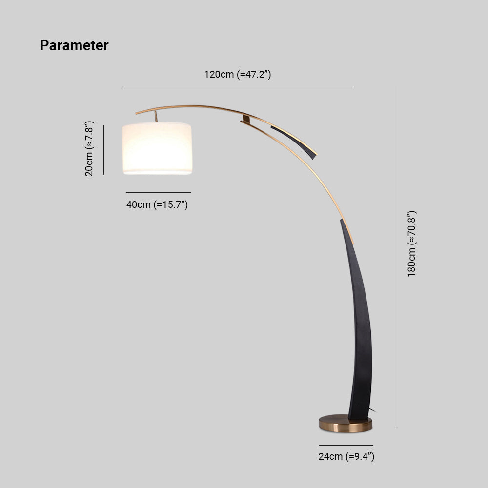 Salgado golvlampa med 3 omkopplingsbara färgtemperaturer, konstgjort tyg/metall