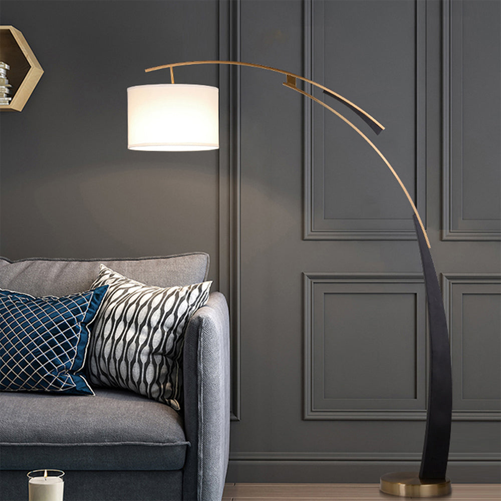 Salgado golvlampa med 3 omkopplingsbara färgtemperaturer, konstgjort tyg/metall