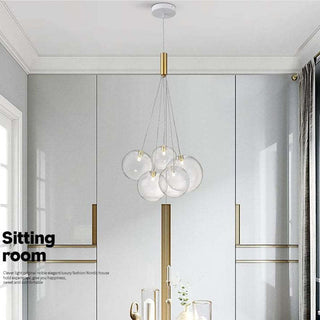 Valentina Modern LED Guld Metall Glas Pendellampa Vardagsrum Matsal
