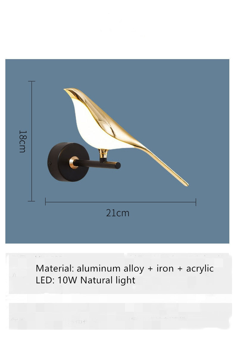 Arisha minimalistisk vägglampa i metall med skata, sovrum