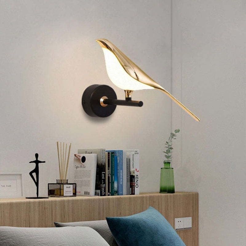 Arisha minimalistisk vägglampa i metall med skata, sovrum