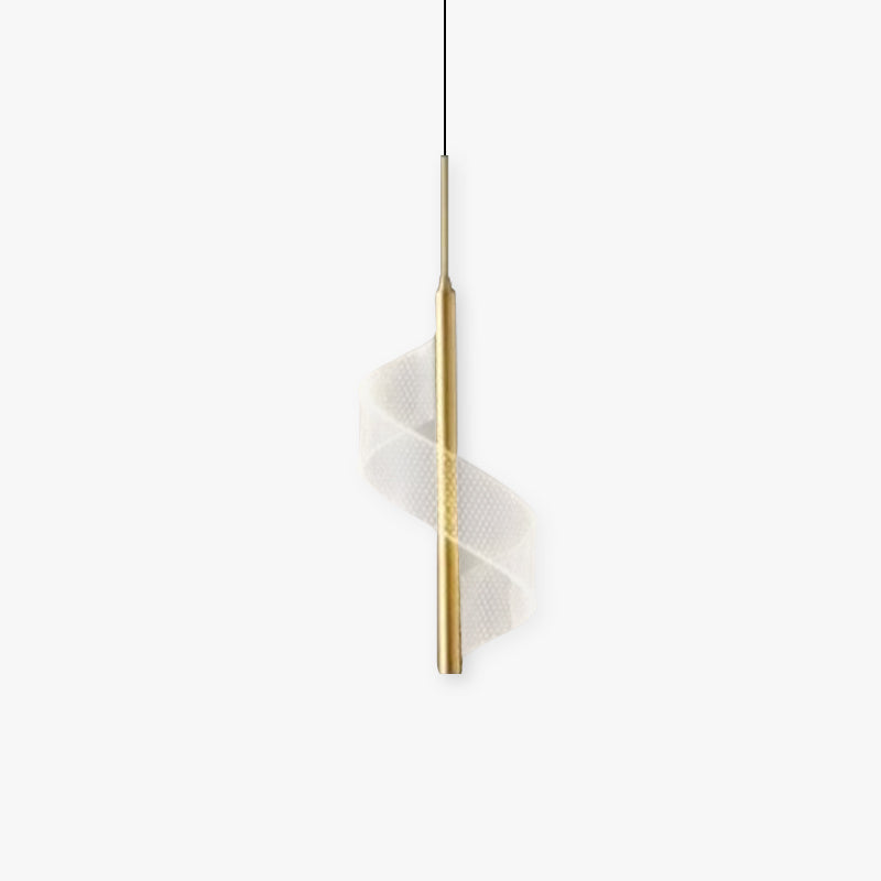 Alven Vintage Golden Ribbon Pendant Light, /