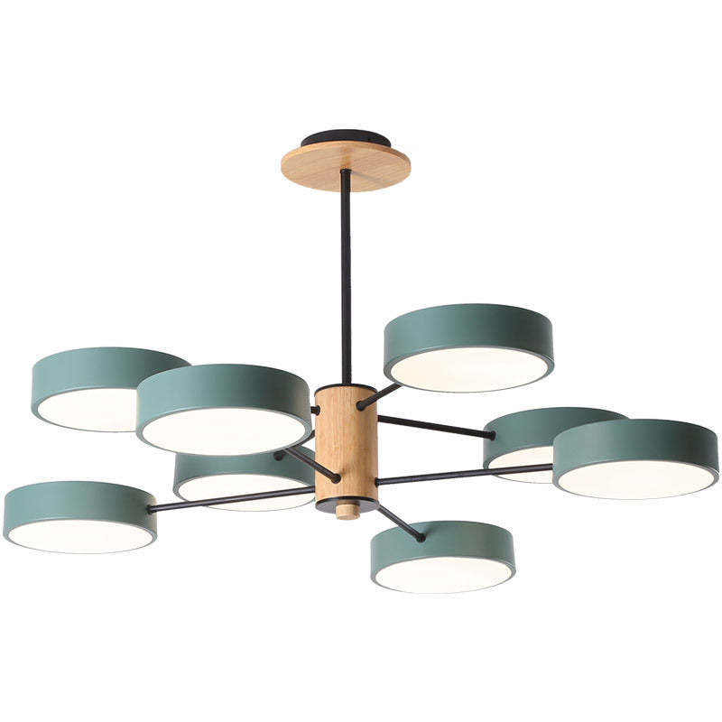 Arisha – art déco-hengiljós, hvítt/grænt/grátt, málmur/viður