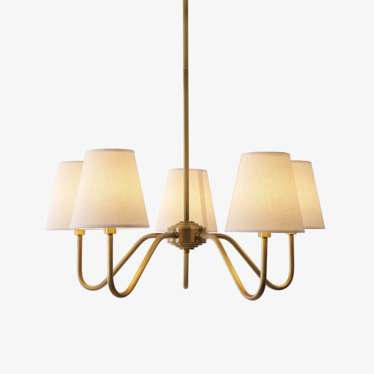 Candeeiro suspenso Viraean vintage industrial em latão e tecido