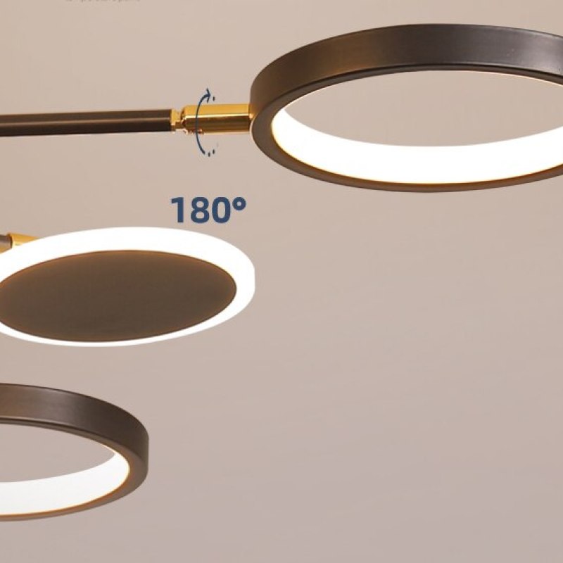 Arisha moderni LED-kattokruunu, geometrinen, musta, himmennettävä